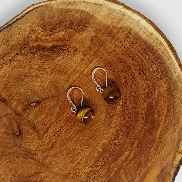 Tiger Eye Gemstone Earrings (gold-plated) - MCA Design by Maria