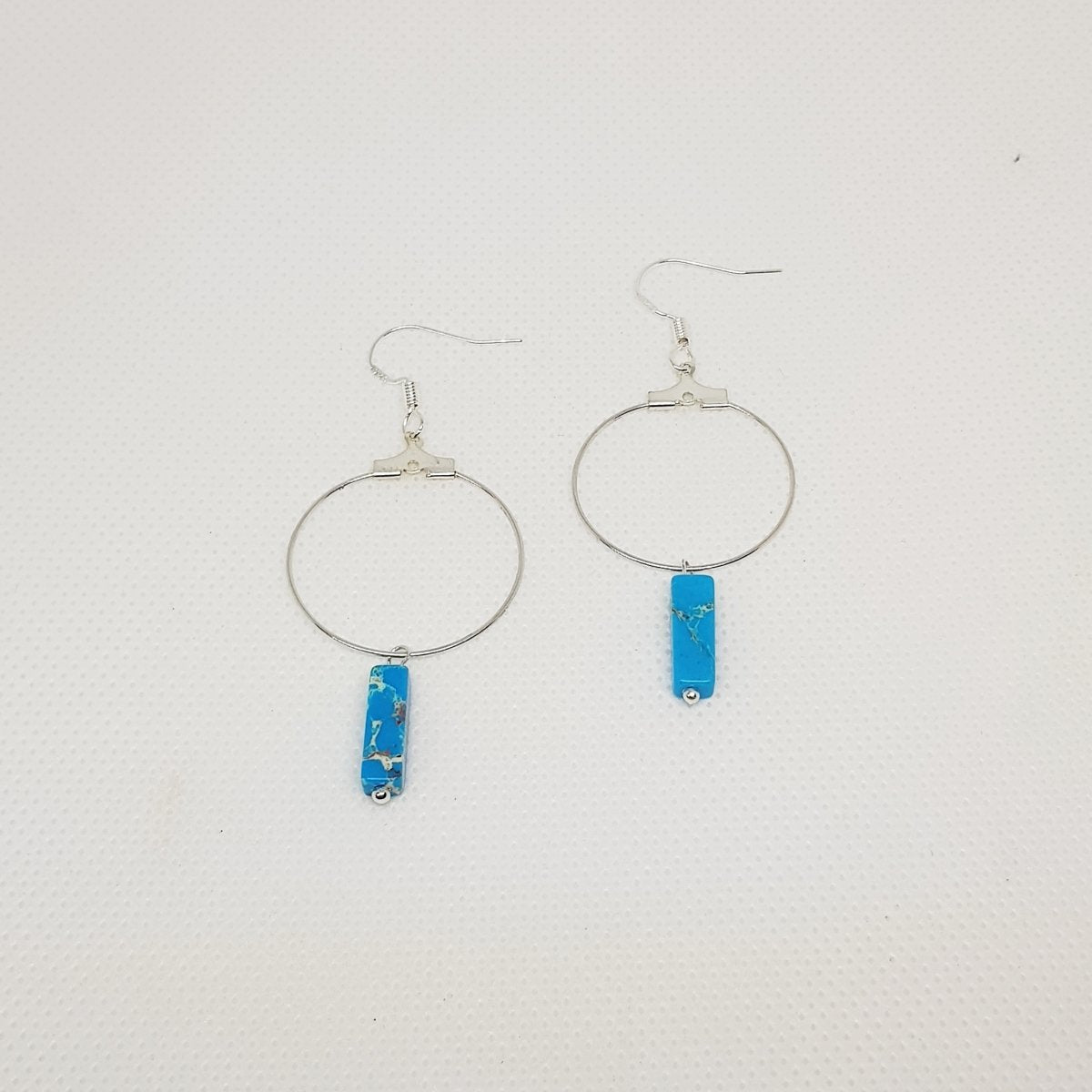 Turquoise Howlite Hoop Earrings - MCA Design by Maria