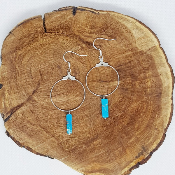 Turquoise Howlite Hoop Earrings - MCA Design by Maria